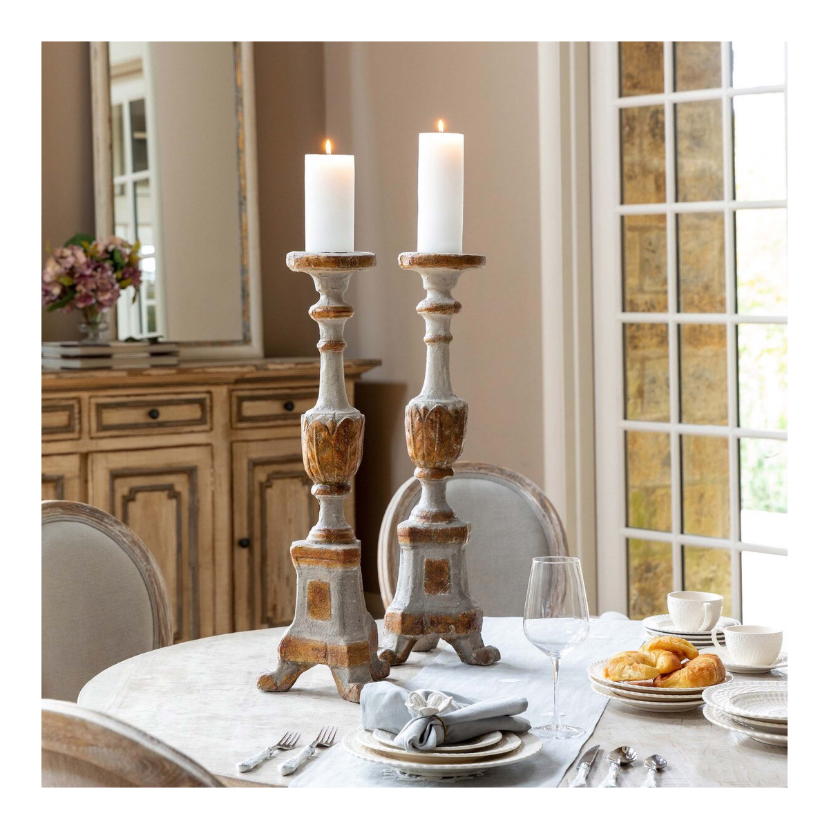 Ancient of Days Antiques Vintage-Inspired Brass Candle Holder Set main product image