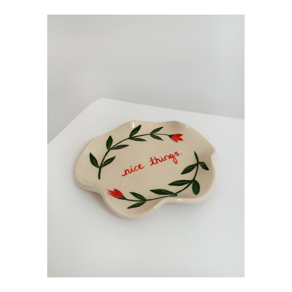 Ancient of Days Antiques Floral Stoneware Trinket Dish main product image